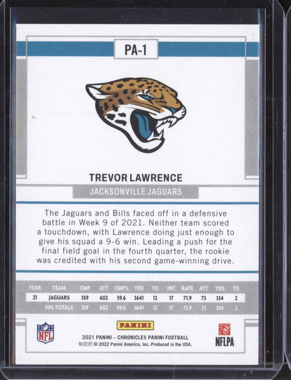 Trevor Lawrence 2021 Panini Chronicles PA-1 RC