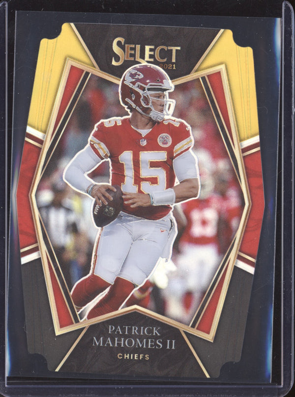 Patrick Mahomes II 2021 Panini Select 102 Black Gold Die Cut