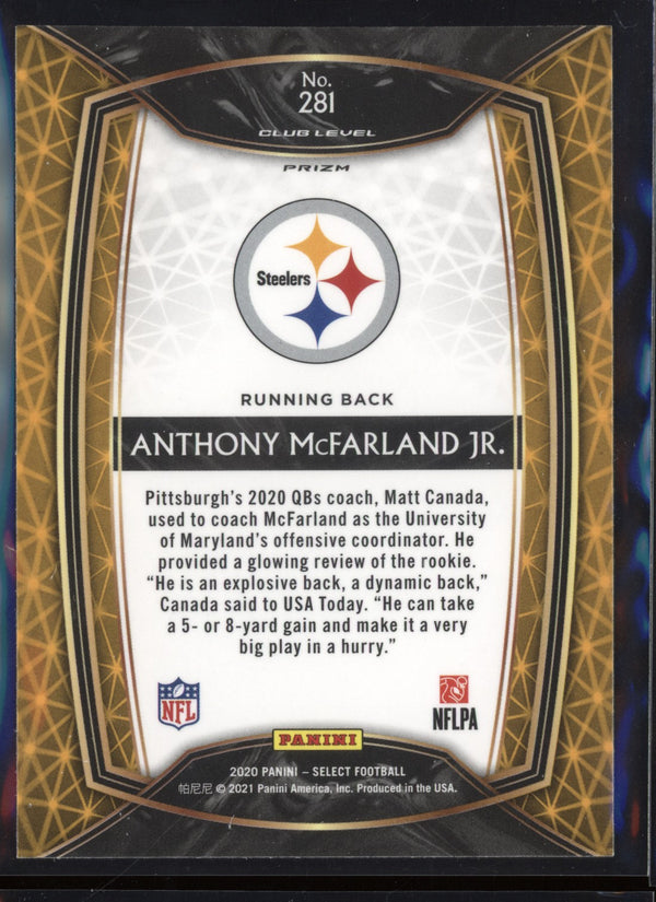 Anthony McFarland Jr 2020 Panini Select Club Level Silver RC