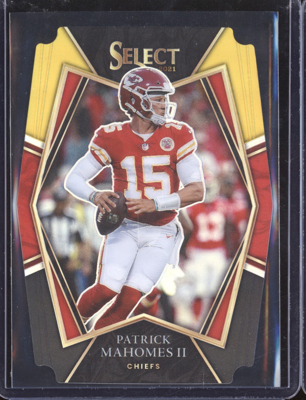 Patrick Mahomes II 2021 Panini Select 102 Black Gold Die Cut