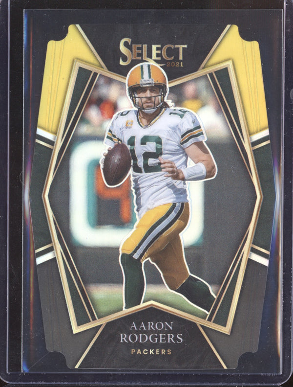 Aaron Rodgers 2021 Panini Select 114 Black Gold Die Cut