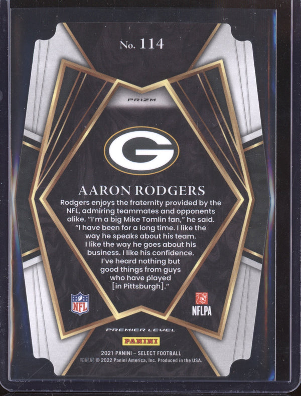 Aaron Rodgers 2021 Panini Select 114 Black Gold Die Cut