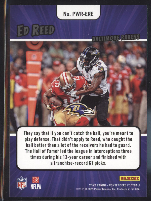 Ed Reed 2022 Panini Contenders PWR-ERE Power Players