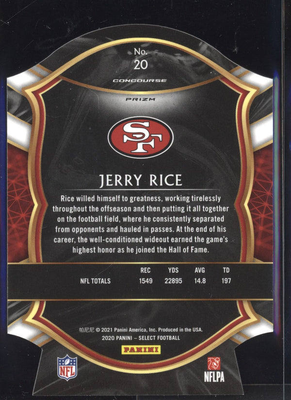 Jerry Rice 2020 Panini Select Concourse Red Die Cut
