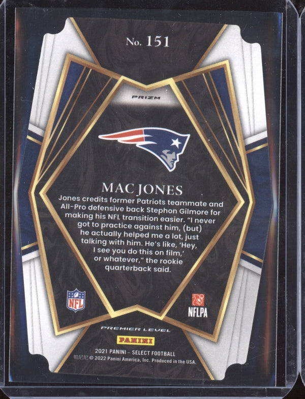 Mac Jones 2021 Panini Select 151 Black Gold Die Cut RC