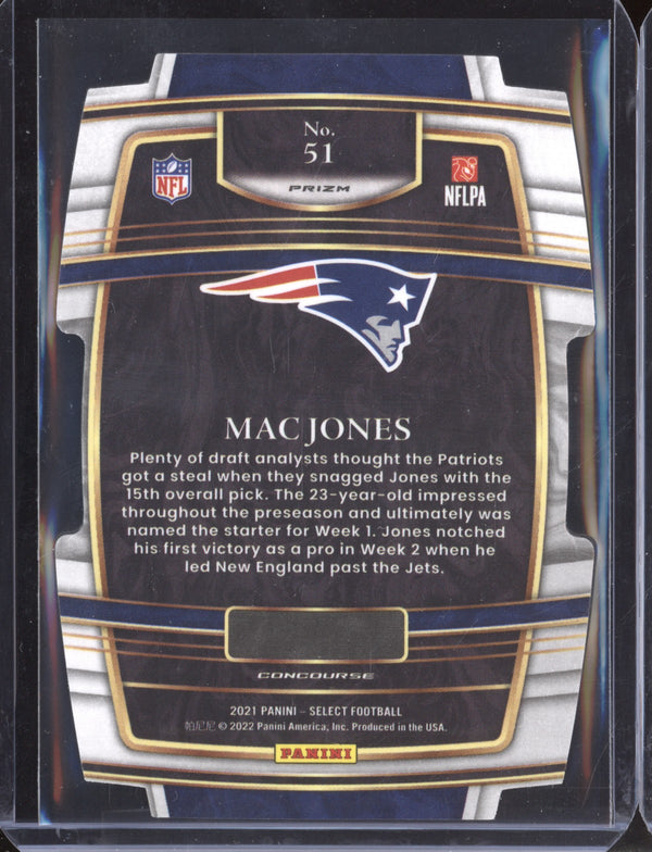 Mac Jones 2021 Panini Select 51 Silver Die Cut RC