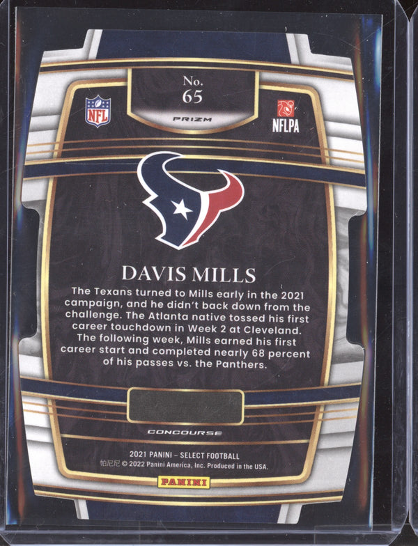 Davis Mills 2021 Panini Select 65 Silver Die Cut RC