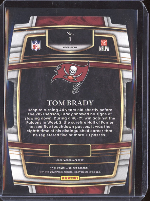 Tom Brady 2021 Panini Select 1 Black Gold Die Cut