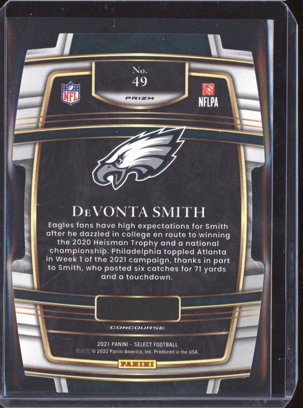 DeVonta Smith 2021 Panini Select 49 Black Gold Die Cut RC