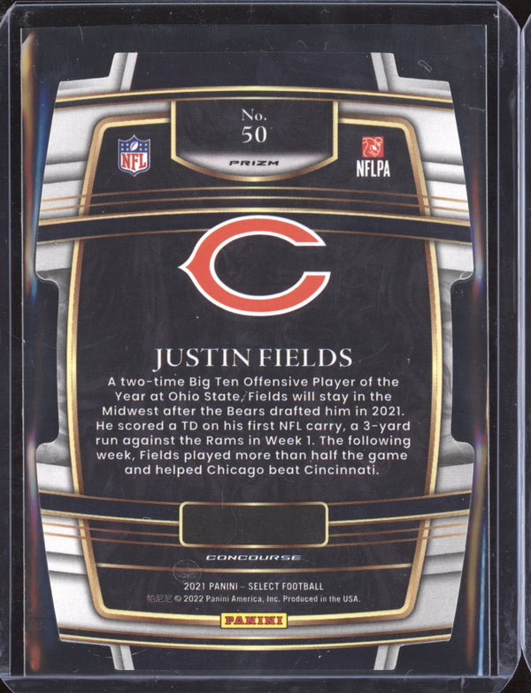 Justin Fields 2021 Panini Select 50 Black Gold Die Cut RC