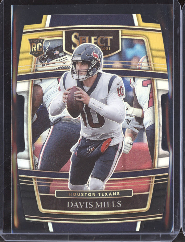 Davis Mills 2021 Panini Select 65 Black Gold Die Cut RC