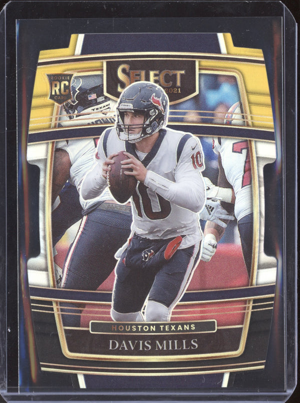 Davis Mills 2021 Panini Select 65 Black Gold Die Cut RC