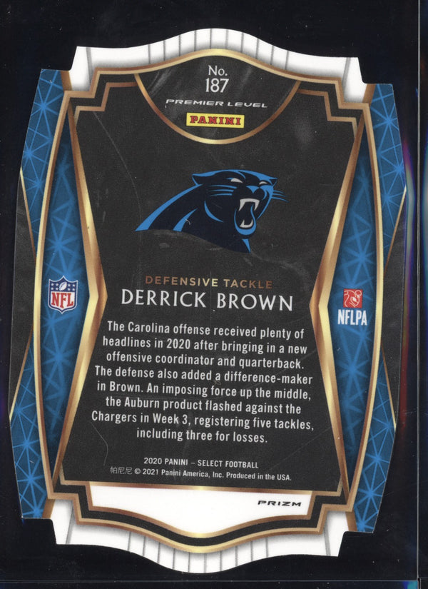 Derrick Brown 2020 Panini Select Premier Level Red Die Cut RC