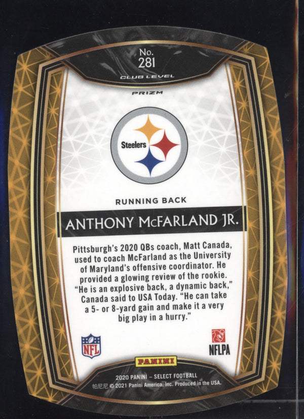 Anthony McFarland Jr 2020 Panini Select Club Level Red Die Cut RC