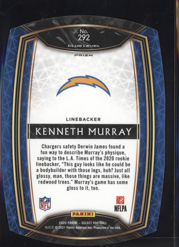 Kenneth Murray 2020 Panini Select Club Level Red Die Cut RC