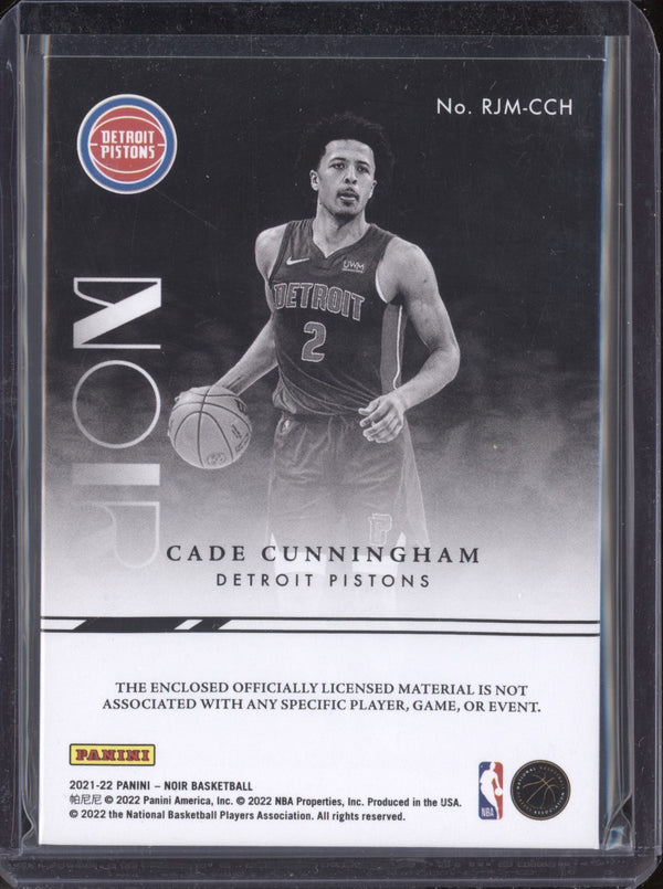 Cade Cunningham 2021-22 Panini Noir RJM-CCH Rookie Jumbo Materials RC 89/99