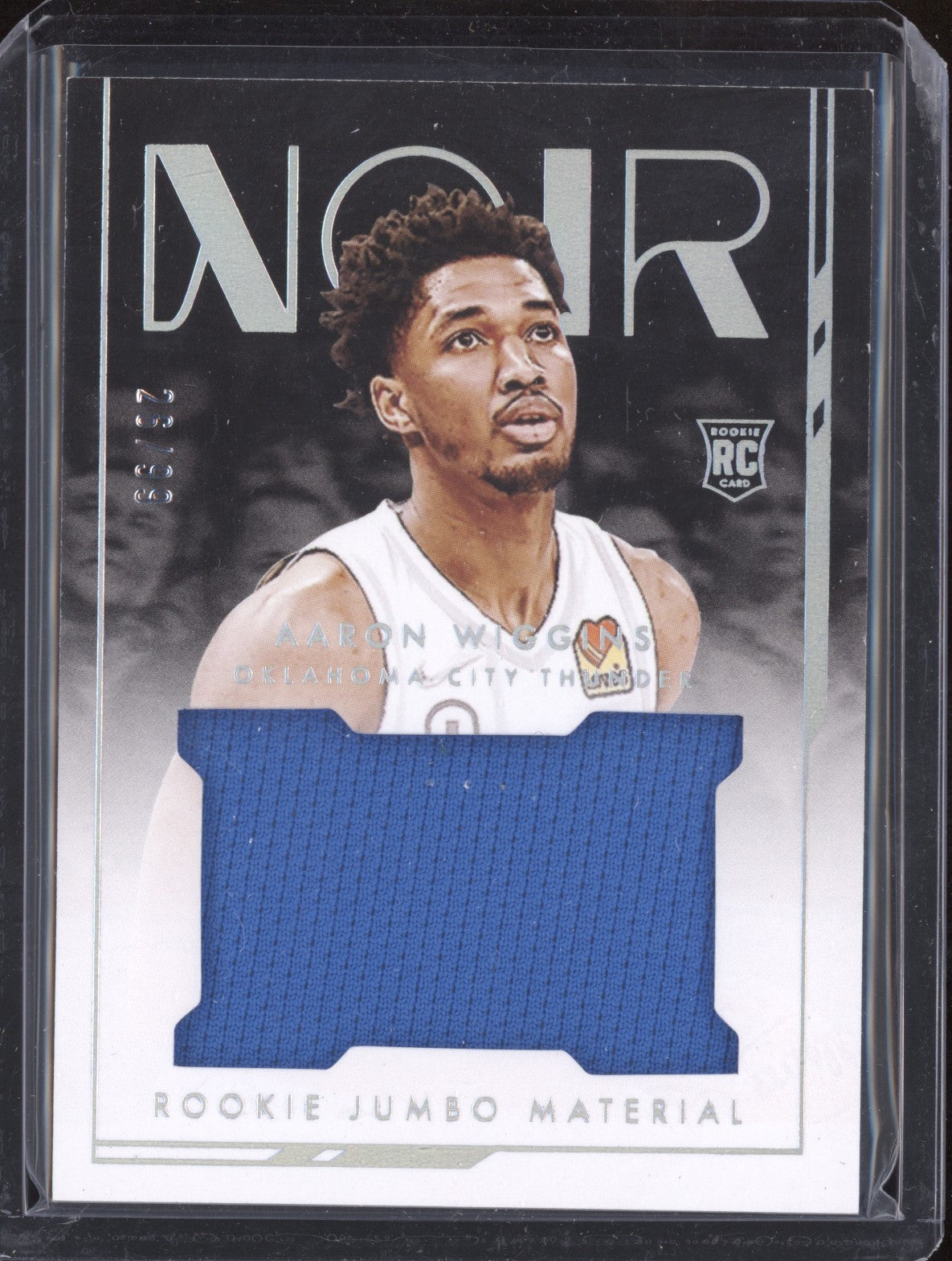 Aaron Wiggins 2021-22 Panini Noir RJM-AWG Rookie Jumbo Materials RC 26/99