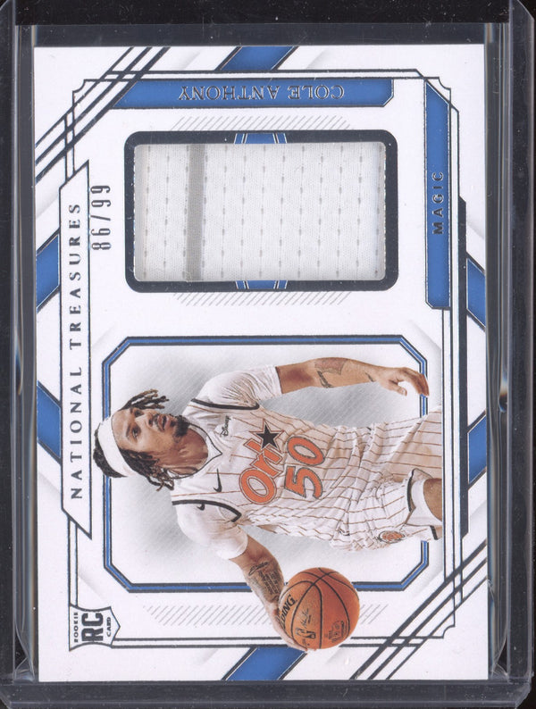 Cole Anthony 2020-21 Panini National Treasures RM1-CAN Rookie Materials Jersey RC 86/99