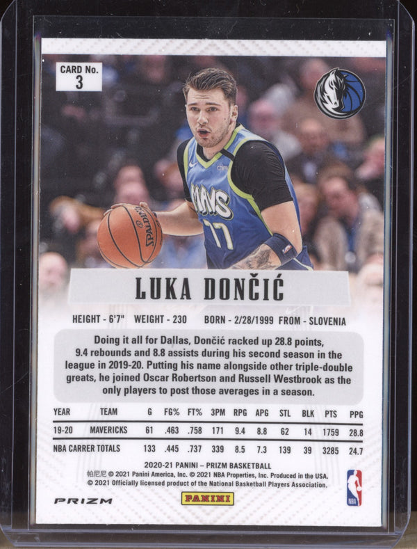 Luka Doncic 2020-21 Panini Prizm 3 Prizm Flashback Silver