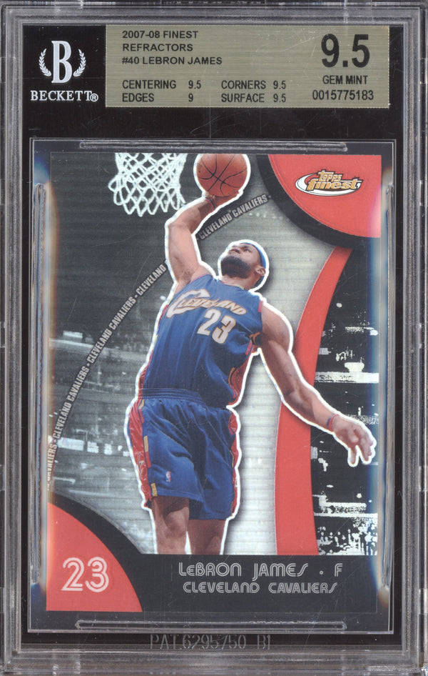 LeBron James 2007-08 Topps Finest 40 Refractor BGS 9.5