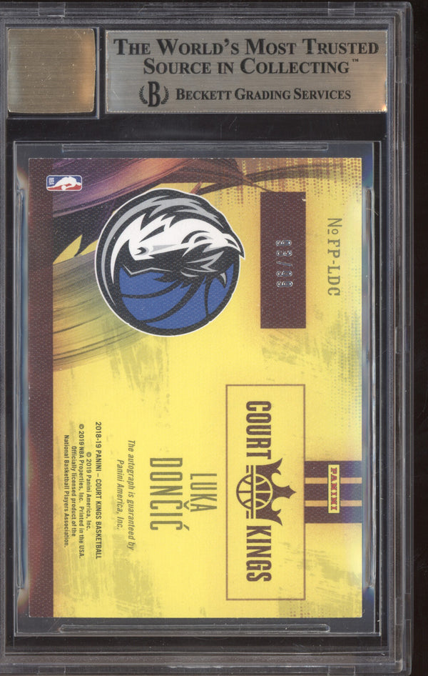 Luka Doncic 2018-19 Panini Court Kings Fresh Paint Auto Ruby RC 93/99 BGS 9.5/10