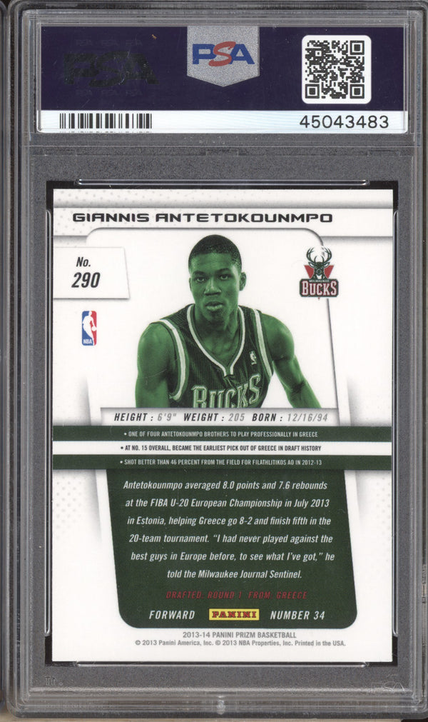 Giannis Antetokounmpo 2013-14 Panini Prizm 290 RC 40 PSA 10