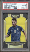 Lionel Messi 2016-17 Panini Select Soccer 2 Neon Yellow 33/125 PSA 10