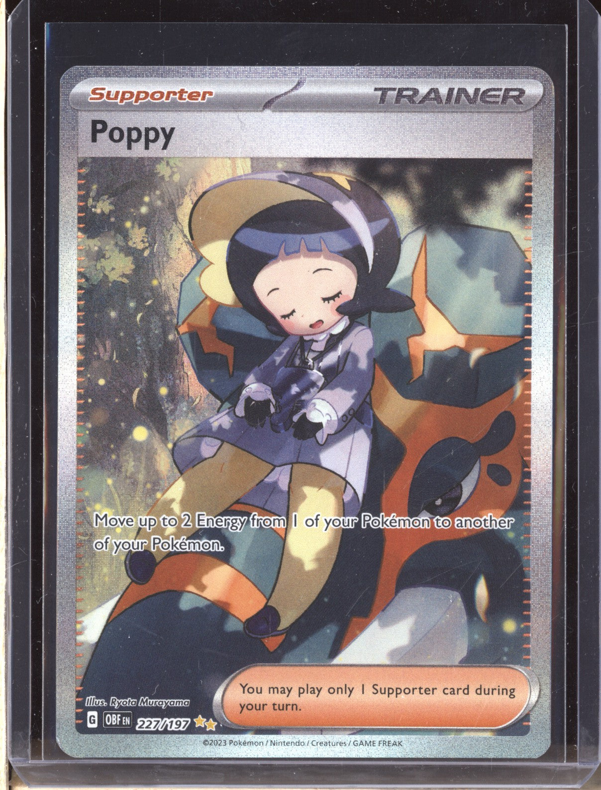Poppy Full Art 227/197 Illustration Rare Obsidian Flames Pokemon