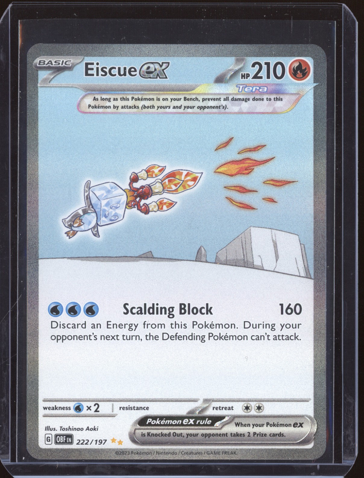 Eiscue ex 2023 Pokemon Obsidian Flames 222 Special Illustration Rare