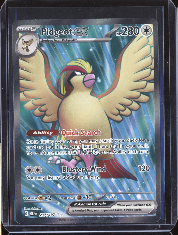 Pidgeot ex 2023 Pokemon Obsidian Flames 217 Ultra Rare