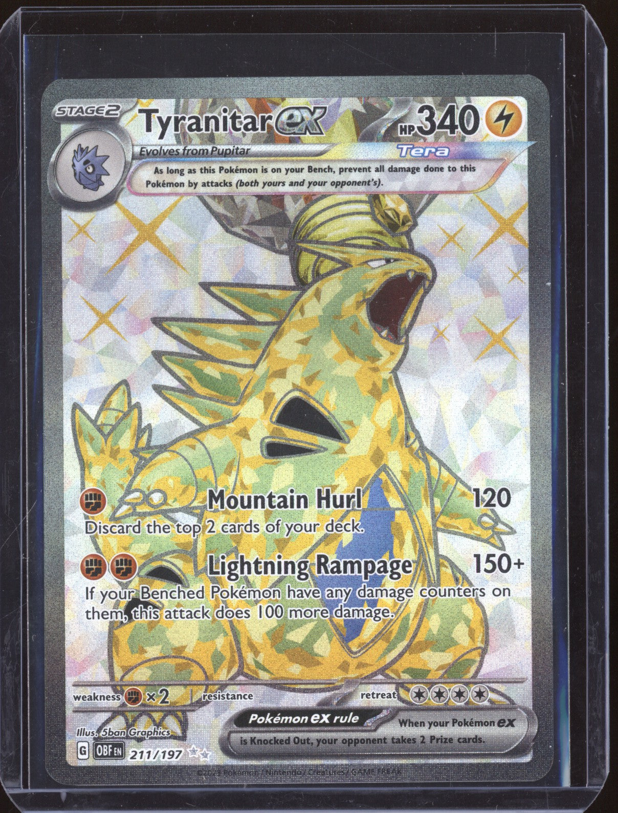 Tyranitar ex 2023 Pokemon Obsidian Flames 211 Ultra Rare