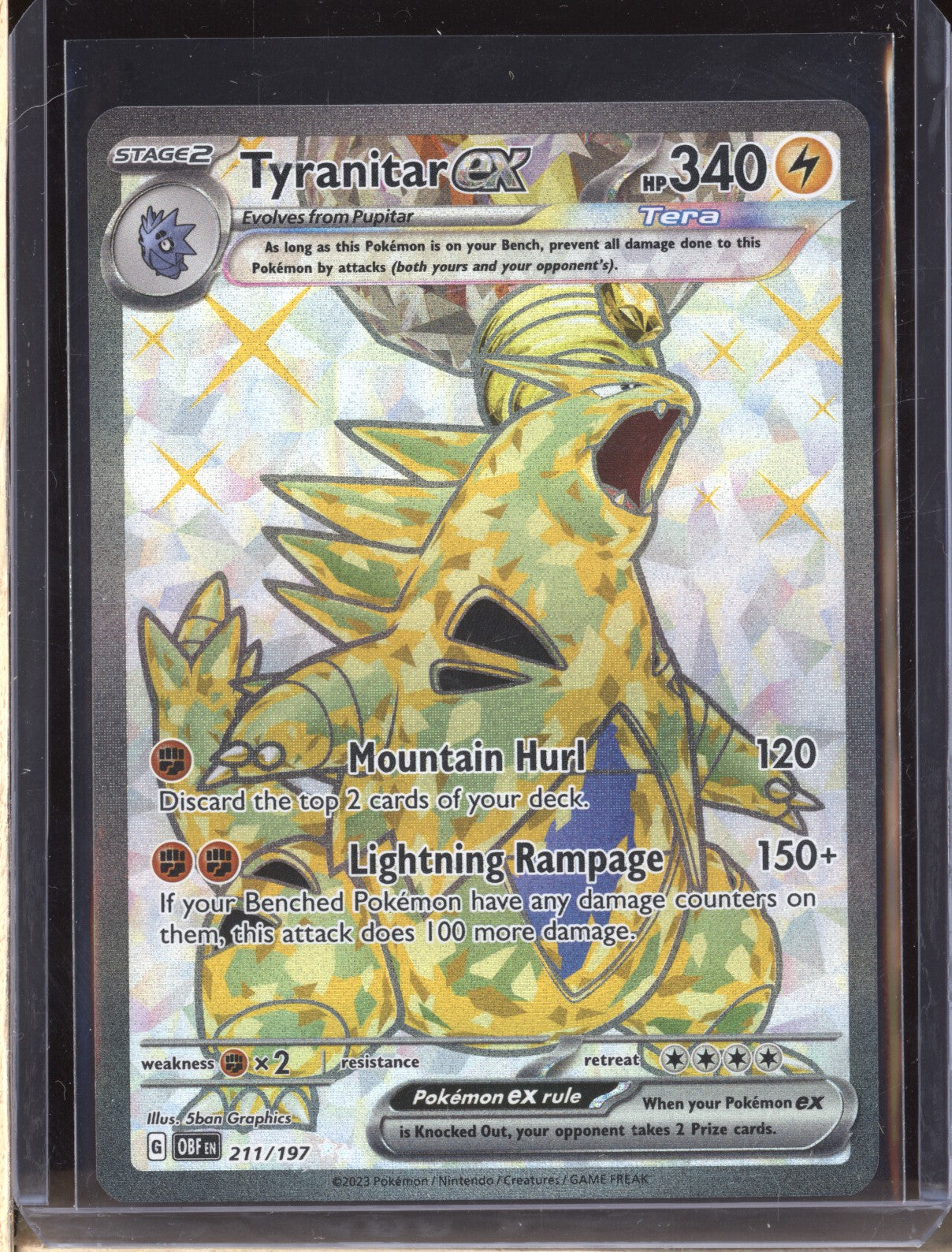 Tyranitar ex 2023 Pokemon Obsidian Flames 211 Ultra Rare