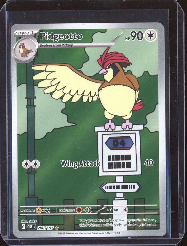 Pidgeotto 2023 Pokemon Obsidian Flames 208 Illustration Rare