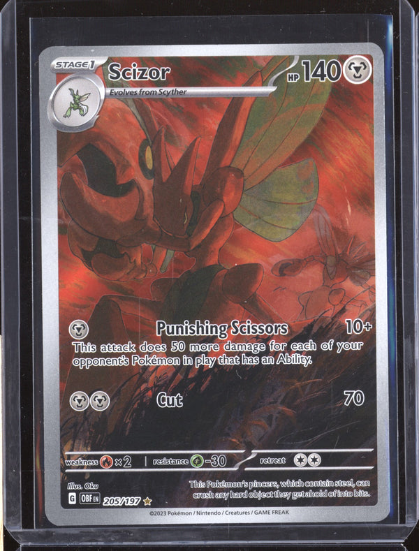 Scizor 2023 Pokemon Obsidian Flames 205 Illustration Rare