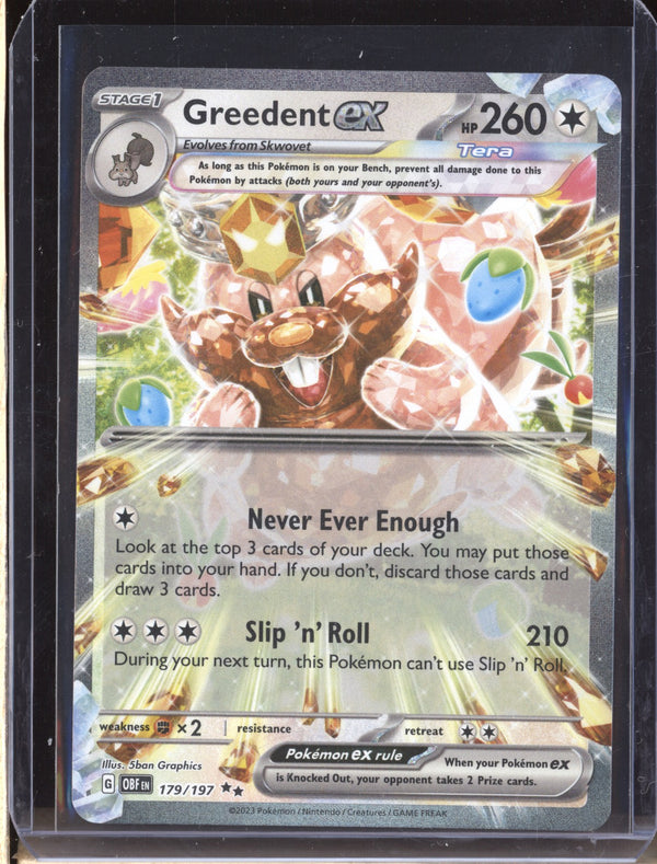 Greedent ex 2023 Pokemon Obsidian Flames 179 Double Rare