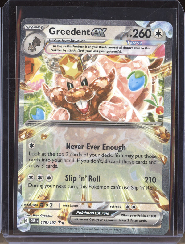 Greedent ex 2023 Pokemon Obsidian Flames 179 Double Rare