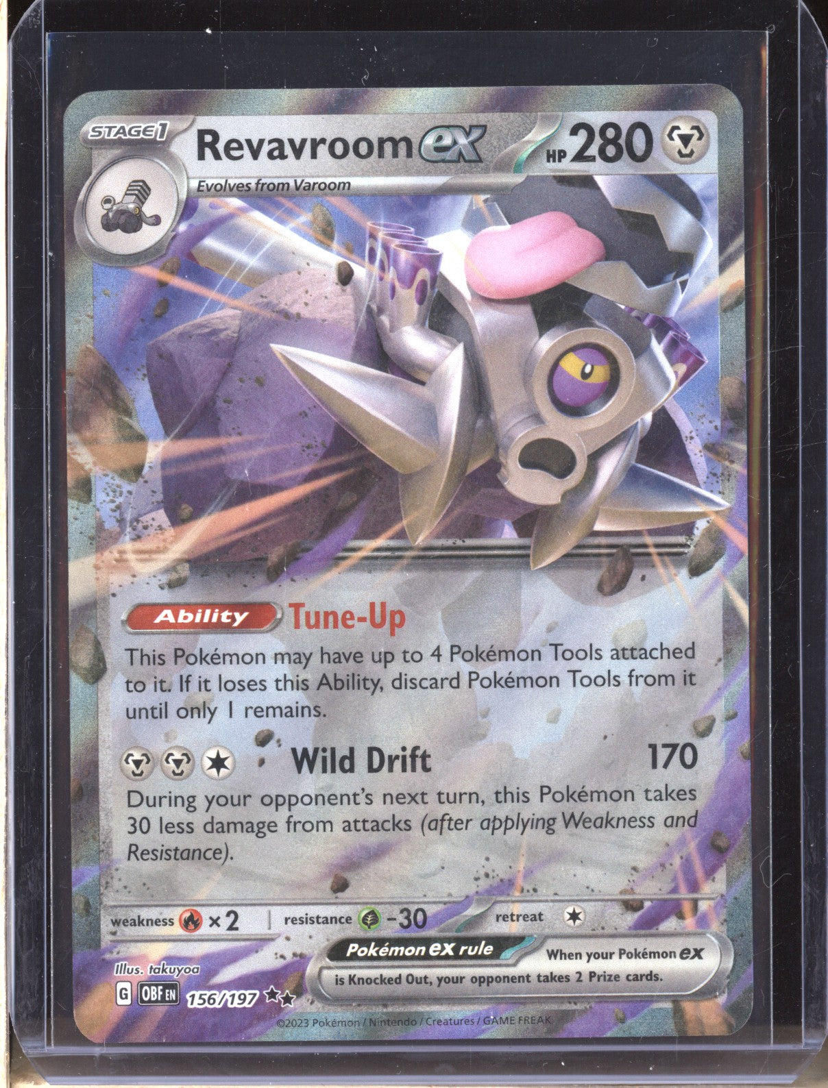 Revavroom ex 2023 Pokemon Obsidian Flames 156 Double Rare