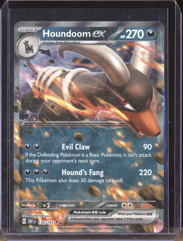 Houndoom ex 2023 Pokemon Obsidian Flames 134 Double Rare