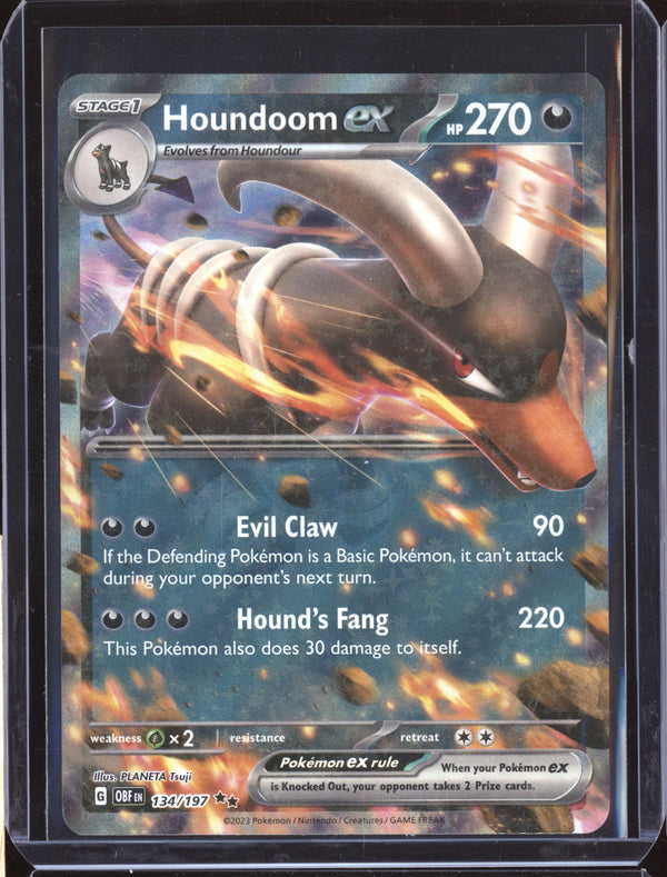 Houndoom ex 2023 Pokemon Obsidian Flames 134 Double Rare