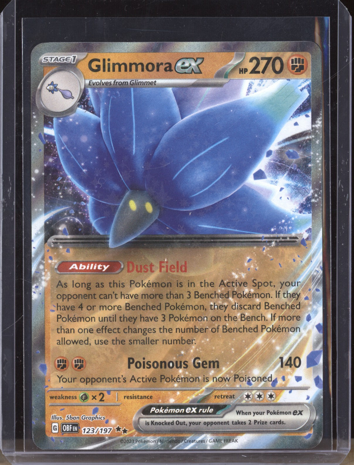 Glimmora ex 2023 Pokemon Obsidian Flames 123 Double Rare