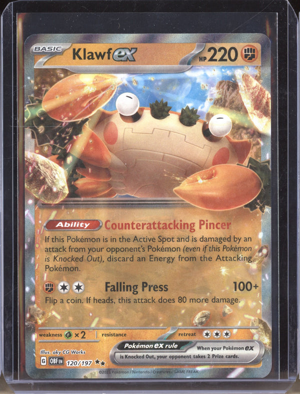 Klawf ex 2023 Pokemon Obsidian Flames 120 Double Rare