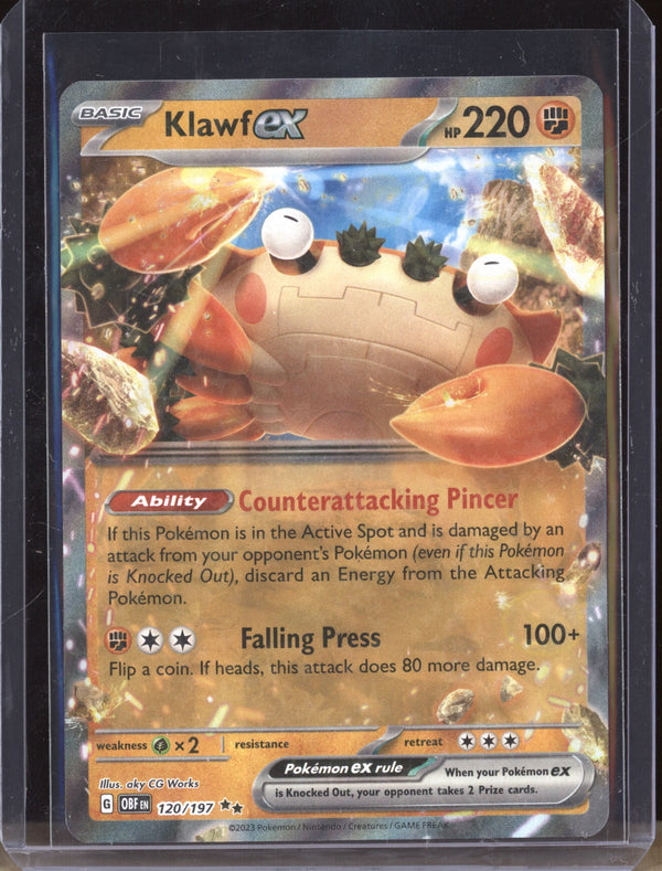 Klawf ex 2023 Pokemon Obsidian Flames 120 Double Rare