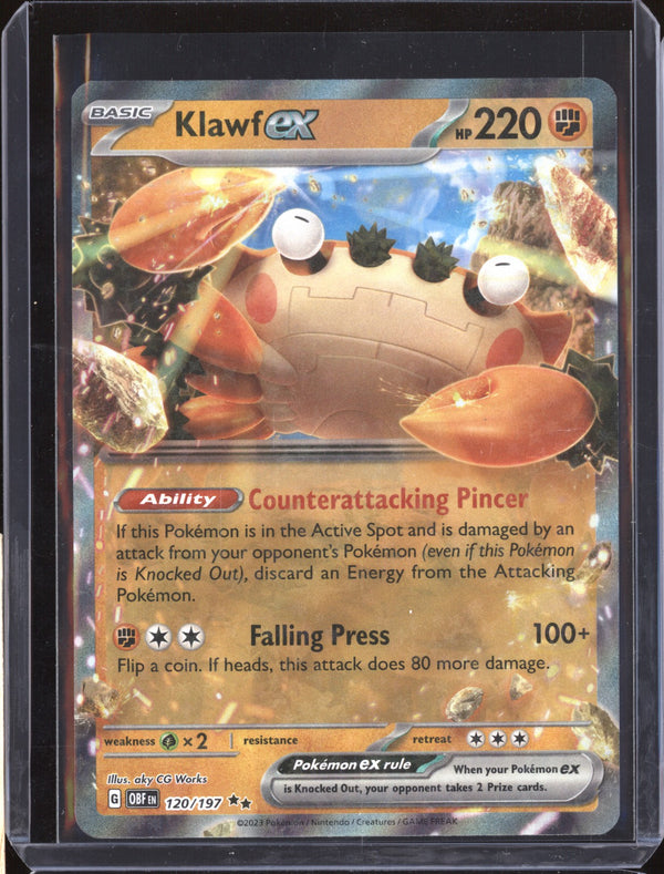 Klawf ex 2023 Pokemon Obsidian Flames 120 Double Rare