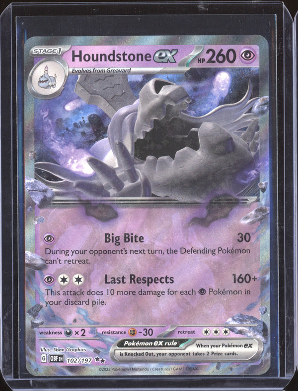 Houndstone ex 2023 Pokemon Obsidian Flames 102 Double Rare