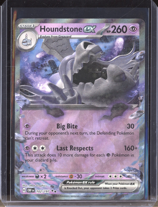 Houndstone ex 2023 Pokemon Obsidian Flames 102 Double Rare