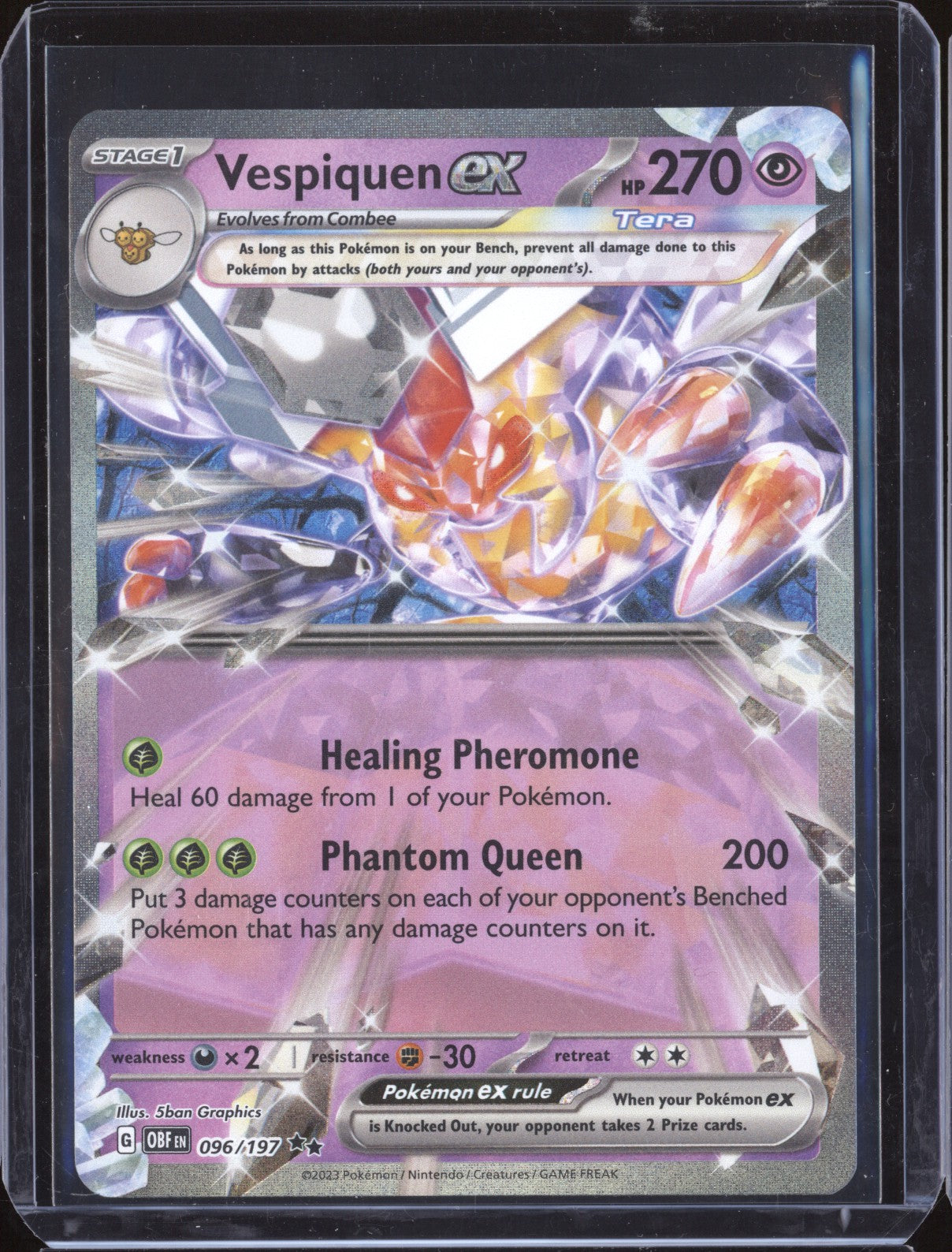 Vespiquen ex 2023 Pokemon Obsidian Flames 96 Double Rare