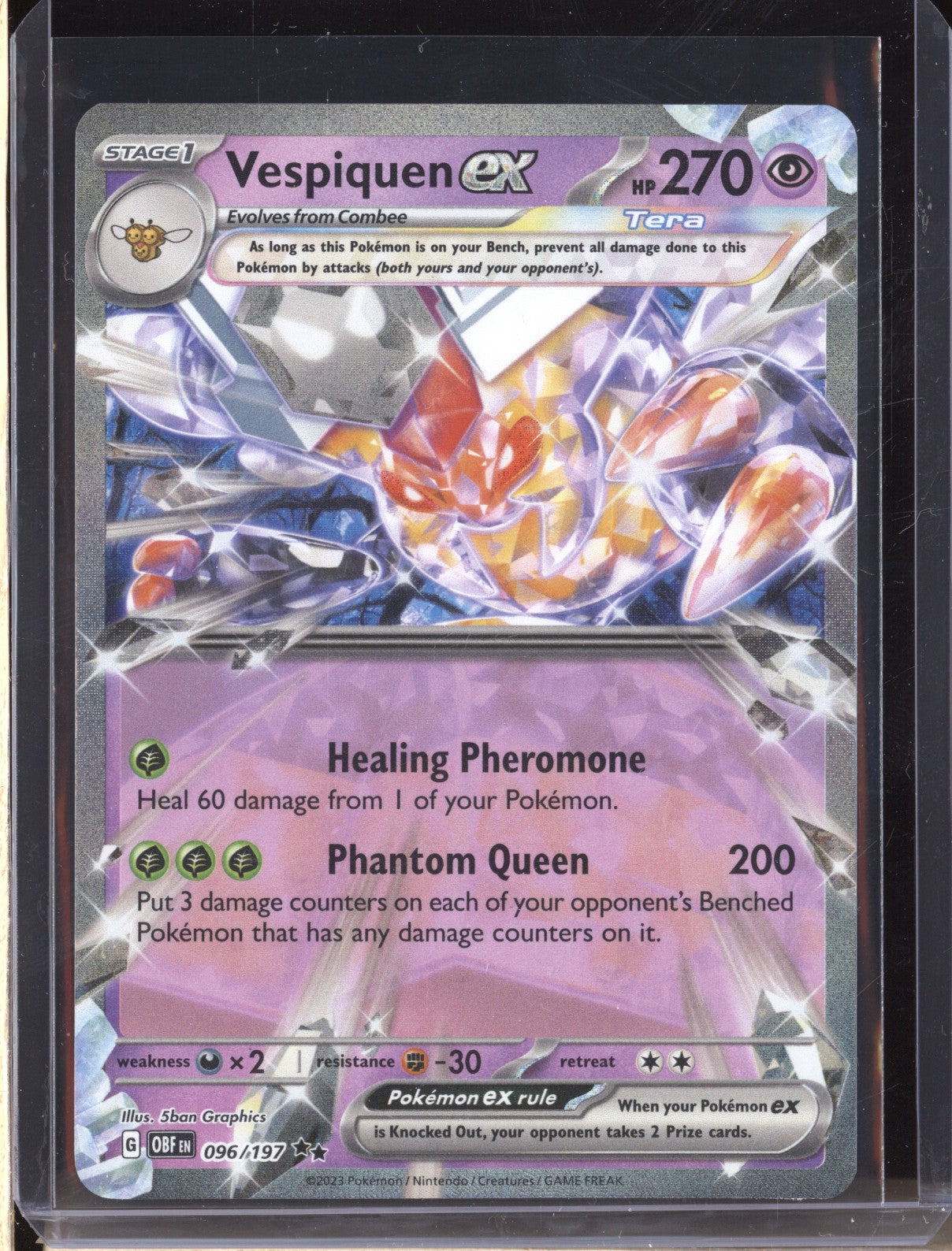 Vespiquen ex 2023 Pokemon Obsidian Flames 96 Double Rare