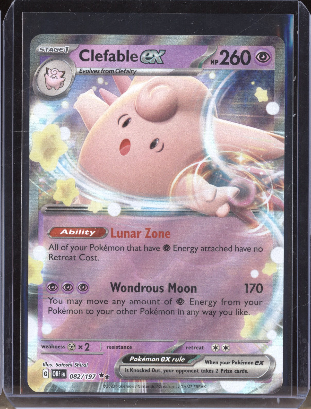 Clefable ex 2023 Pokemon Obsidian Flames 82 Double Rare