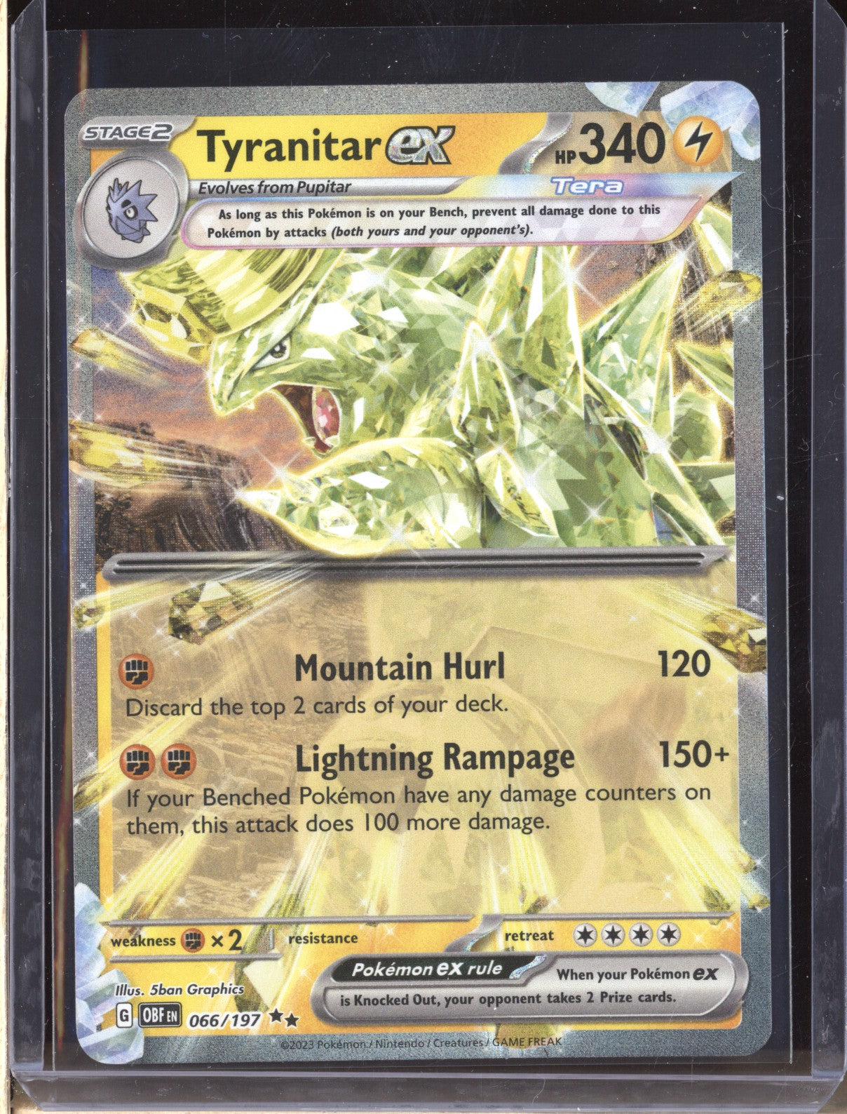 Tyranitar ex 2023 Pokemon Obsidian Flames 66 Double Rare