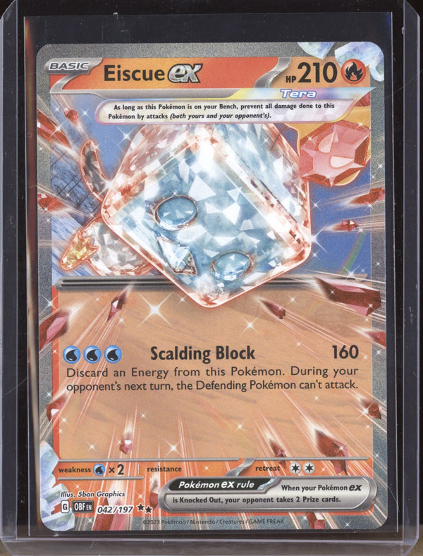 Eiscue ex 2023 Pokemon Obsidian Flames 42 Double Rare